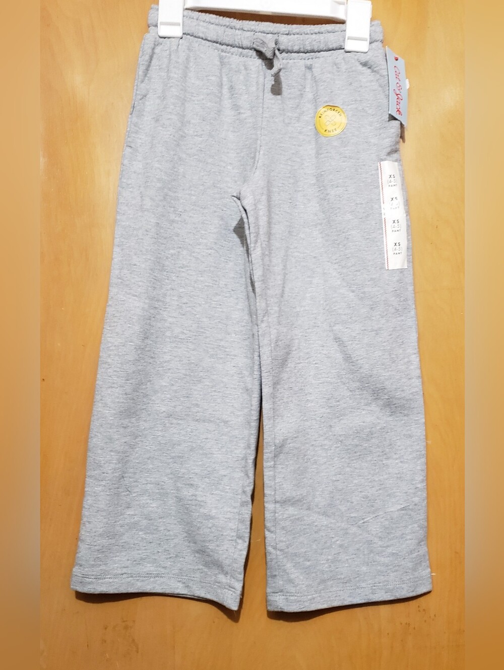 Kids Wide-Leg Light Gray Sweatpants with Drawstring